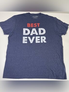Men's "Best Dad Ever" Graphic Tee (Navy Blue) Size XL Father's Day